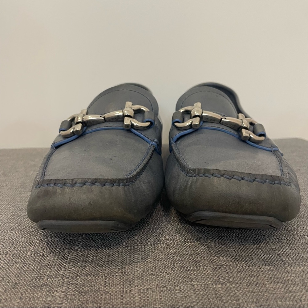 SALVATORE FERRAGAMO Women’s Horsebit Loafers - Storm Blue Size 8.5 - Picture 4 of 13